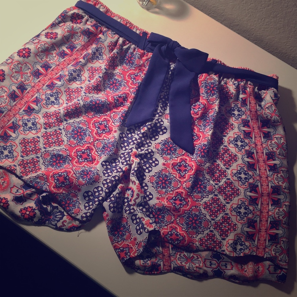 Coral and Blue Shorts
